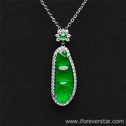 Ladies temperament green jade green jadeite pendant necklace